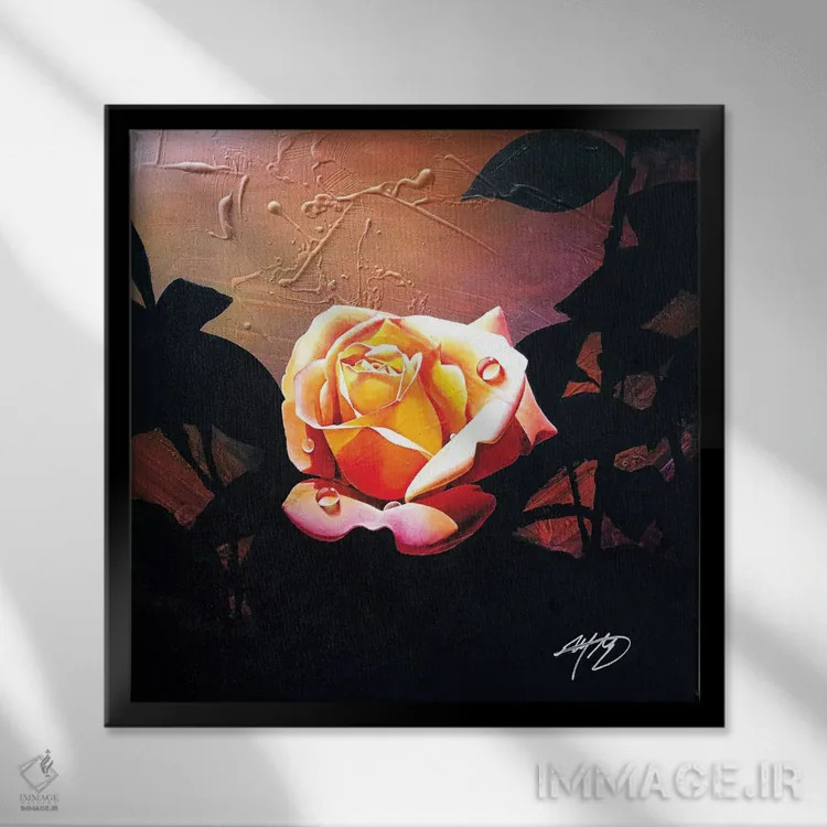 تابلو دکوراتیو رز تابستانی اثر مایکل گلدزوایگ - نمای قابدار مشکی