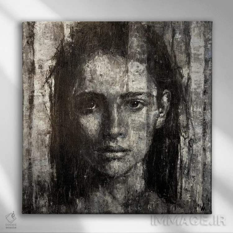 تابلو دکوراتیو مه در جنگل توس اثر مارگاریتا ایوانوا - نمای روبهرو روی دیوار