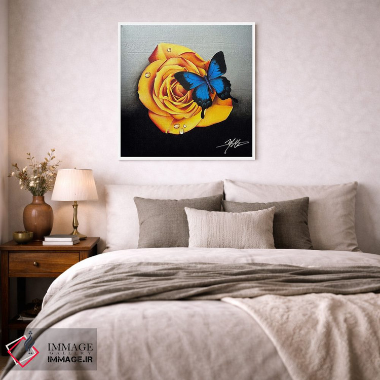 تابلو دکوراتیو رز و پروانه اثر مایکل گلدزوایگ - D2W