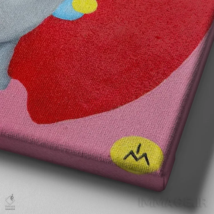 تابلو دکوراتیو آدامس بادکنکی اثر مارگاریتا ایوانوا - نمای نزدیک بافت بوم