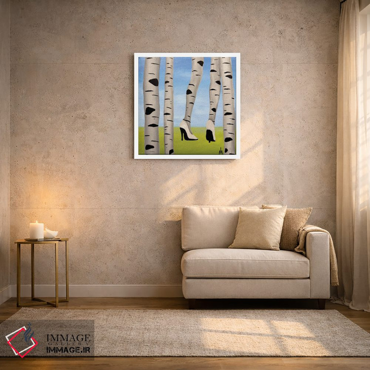 تابلو دکوراتیو درخت توس با کفش اثر مارگاریتا ایوانوا - D1W