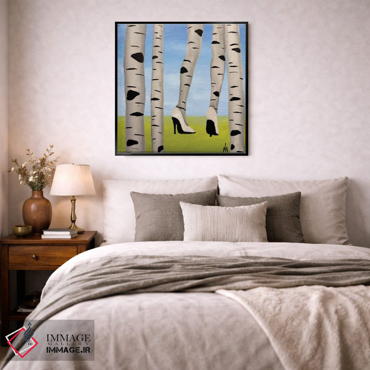 تابلو دکوراتیو درخت توس با کفش اثر مارگاریتا ایوانوا - D3B