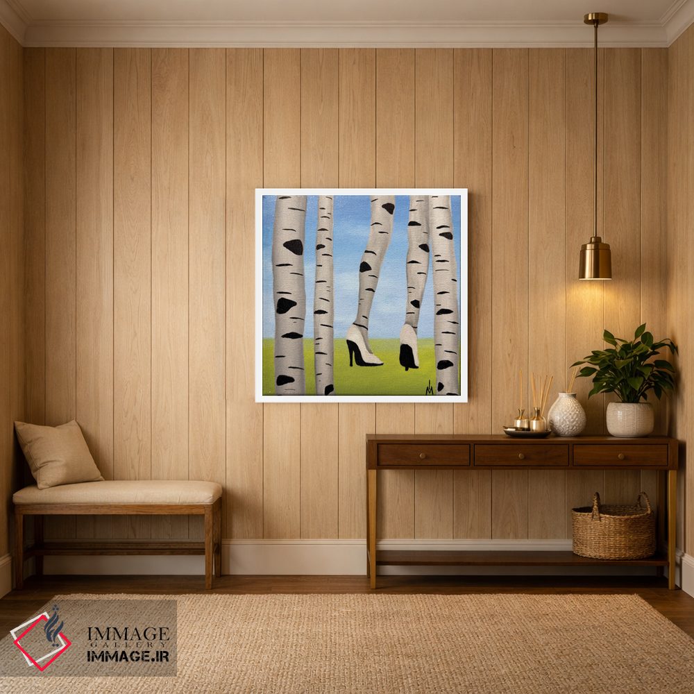 تابلو دکوراتیو درخت توس با کفش اثر مارگاریتا ایوانوا - D2W