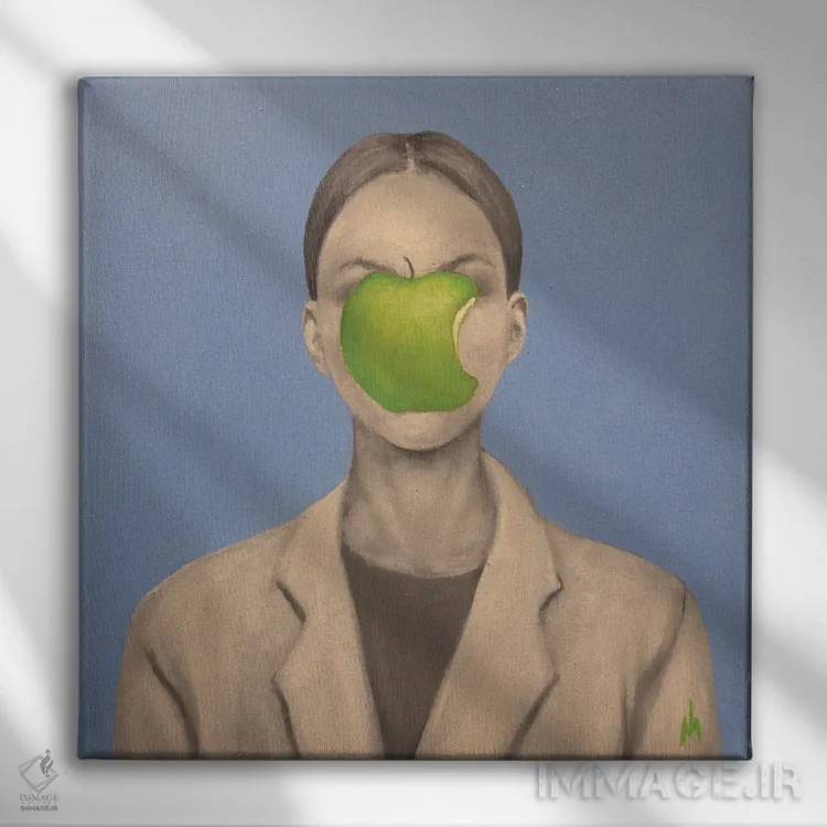 تابلو دکوراتیو سیب ۲ اثر مارگاریتا ایوانوا - نمای روبهرو روی دیوار