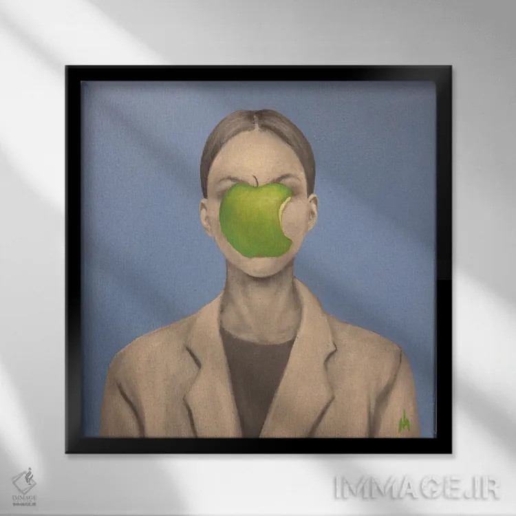 تابلو دکوراتیو سیب ۲ اثر مارگاریتا ایوانوا - نمای قابدار مشکی