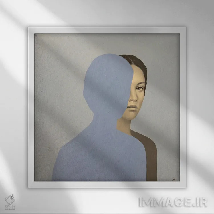 تابلو دکوراتیو نقش یا اثر - نمای قابدار سفید