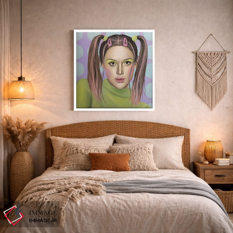 تابلو دکوراتیو دختر با گیره سر صورتی اثر مارگاریتا ایوانوا - D2W