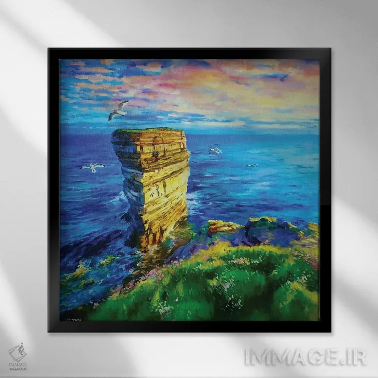 تابلو دکوراتیو دان بریست، صخره دریایی، شهرستان مایو اثر کانر مک گوایر - نمای قابدار مشکی