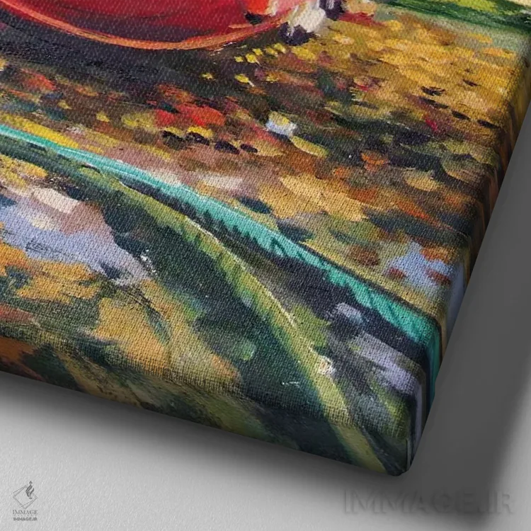 تابلو دکوراتیو قایق به گل نشسته اثر کانر مک گوایر - نمای نزدیک بافت بوم