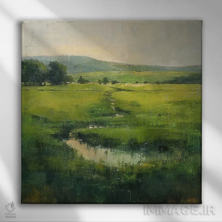 تابلو دکوراتیو دشت های سبز شهرستان مایو اثر کانر مک گوایر - نمای روبهرو روی دیوار