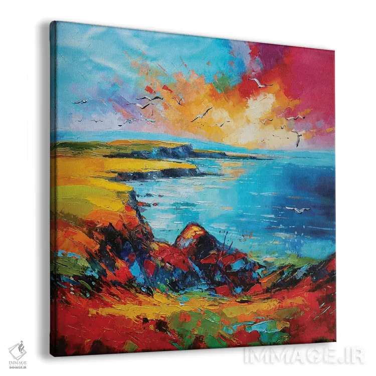 تابلو دکوراتیو صخره های شعله ور اثر کانر مک گوایر - نمای پرسپکتیو محصول