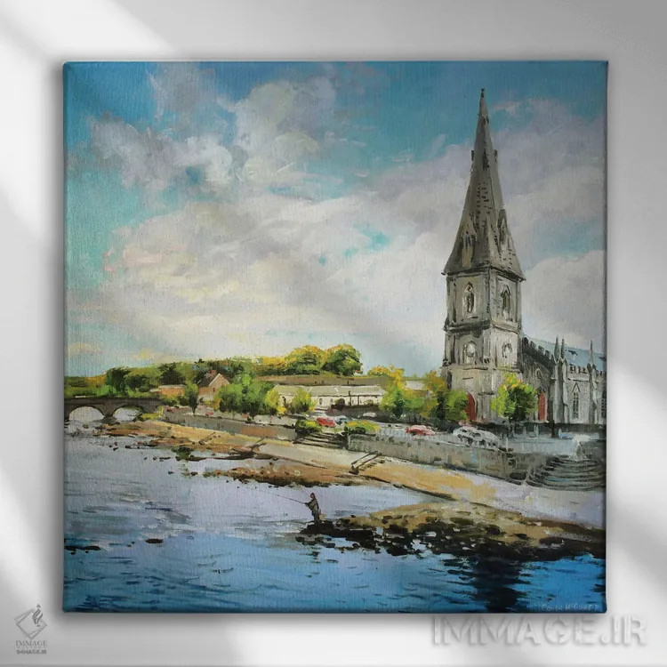 تابلو دکوراتیو County Mayo" بالینا بر رودخانه موی، شهرستان مایو اثر کانر مک گوایر - نمای روبهرو روی دیوار