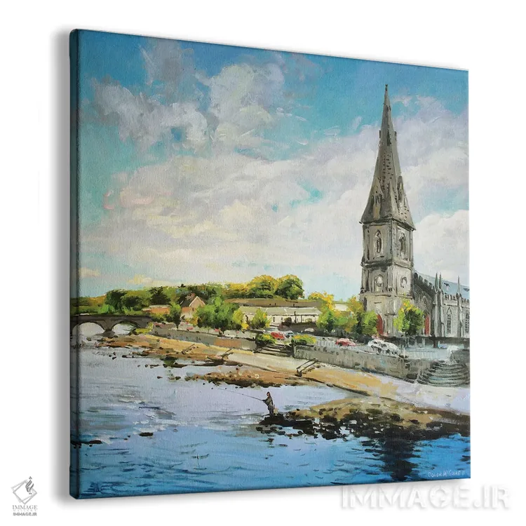 تابلو دکوراتیو County Mayo" بالینا بر رودخانه موی، شهرستان مایو اثر کانر مک گوایر - نمای پرسپکتیو محصول