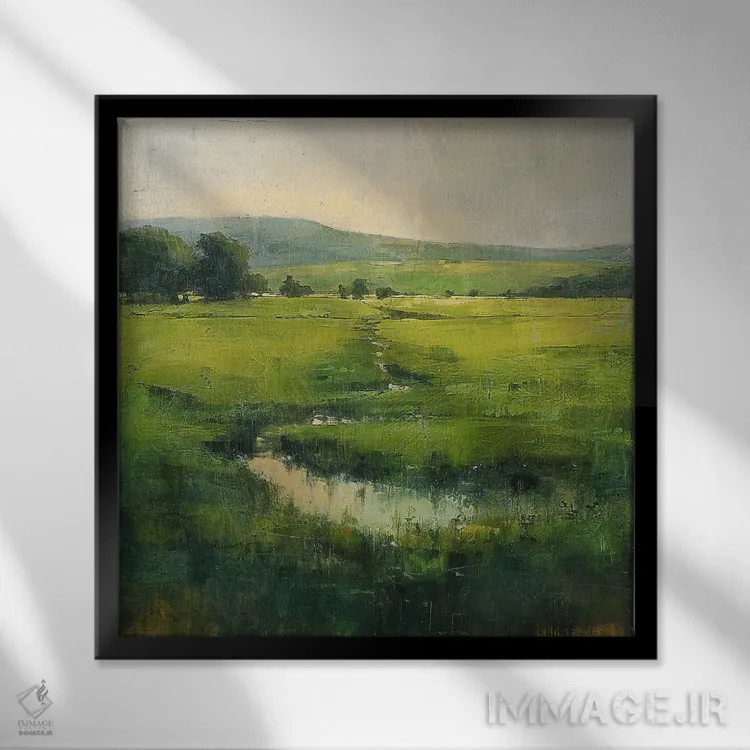 تابلو دکوراتیو دشت های سبز شهرستان مایو اثر کانر مک گوایر - نمای قابدار مشکی