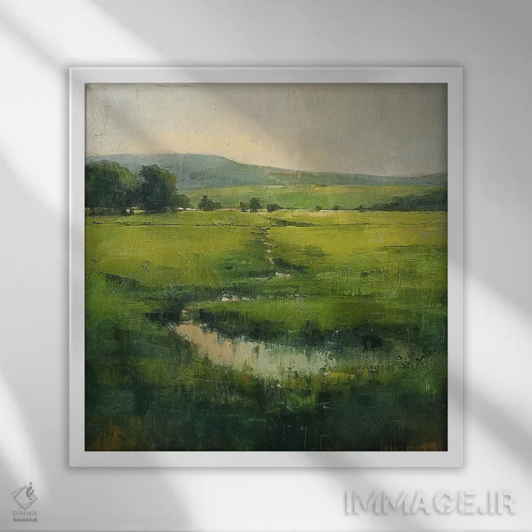 تابلو دکوراتیو دشت های سبز شهرستان مایو اثر کانر مک گوایر - نمای قابدار سفید