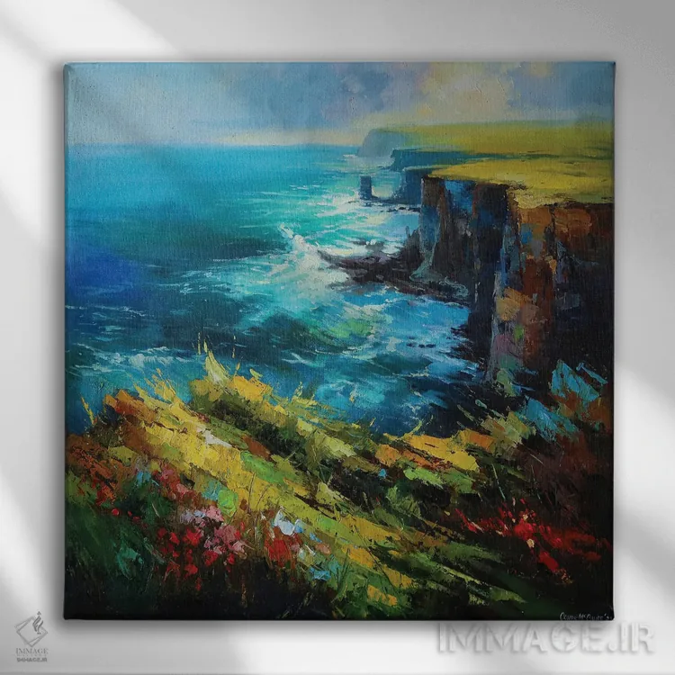 تابلو دکوراتیو Co. Clare, Ireland" بازآفرینی صخره های موهر، شهرستان کلر… اثر کانر مک گوایر - نمای روبهرو روی دیوار