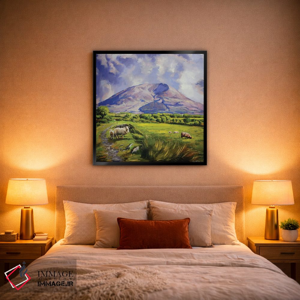 تابلو دکوراتیو County Mayo" گوسفندان روی کوه نفین، شهرستان مایو اثر کانر مک گوایر - D2B