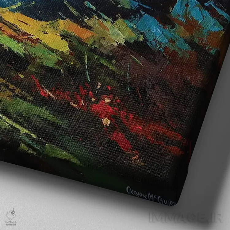 تابلو دکوراتیو Co. Clare, Ireland" بازآفرینی صخره های موهر، شهرستان کلر… اثر کانر مک گوایر - نمای نزدیک بافت بوم