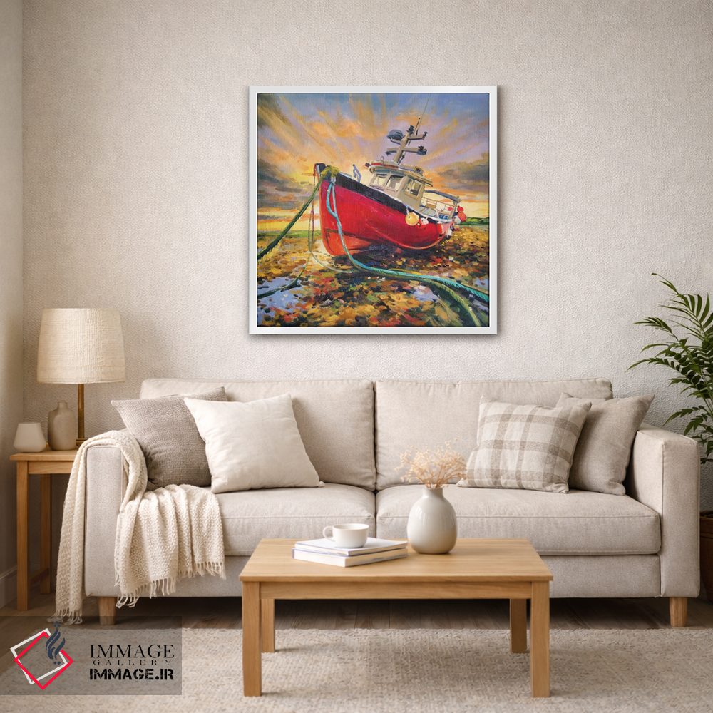 تابلو دکوراتیو قایق به گل نشسته اثر کانر مک گوایر - D2W