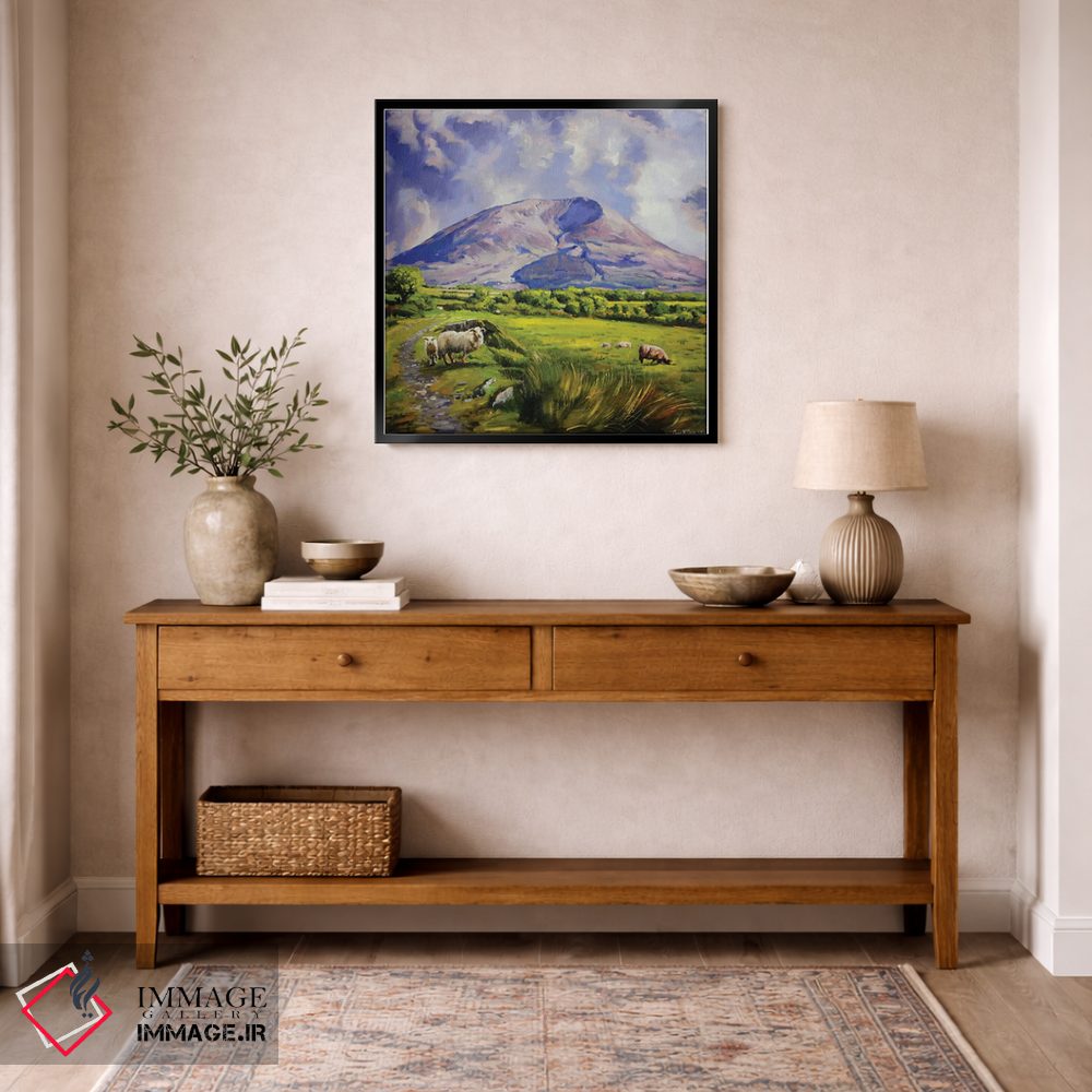 تابلو دکوراتیو County Mayo" گوسفندان روی کوه نفین، شهرستان مایو اثر کانر مک گوایر - D5B