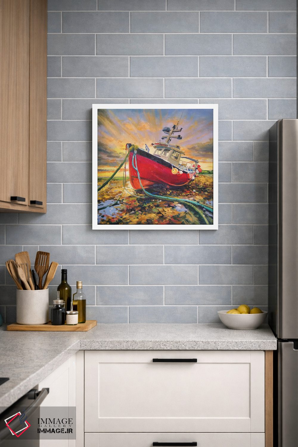 تابلو دکوراتیو قایق به گل نشسته اثر کانر مک گوایر - D4W