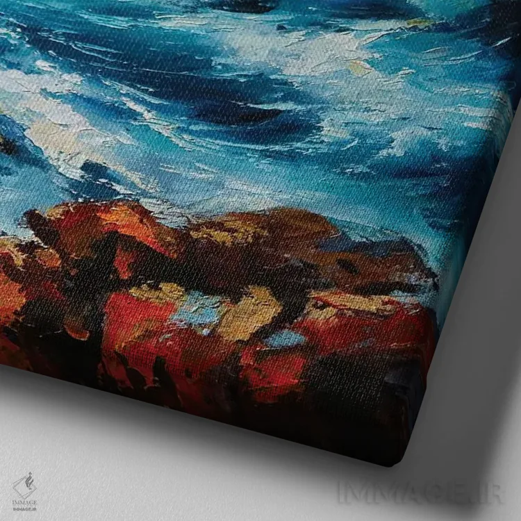 تابلو دکوراتیو County Mayo" مرغان دریایی در طوفان، شهرستان مایو اثر کانر مک گوایر - نمای نزدیک بافت بوم