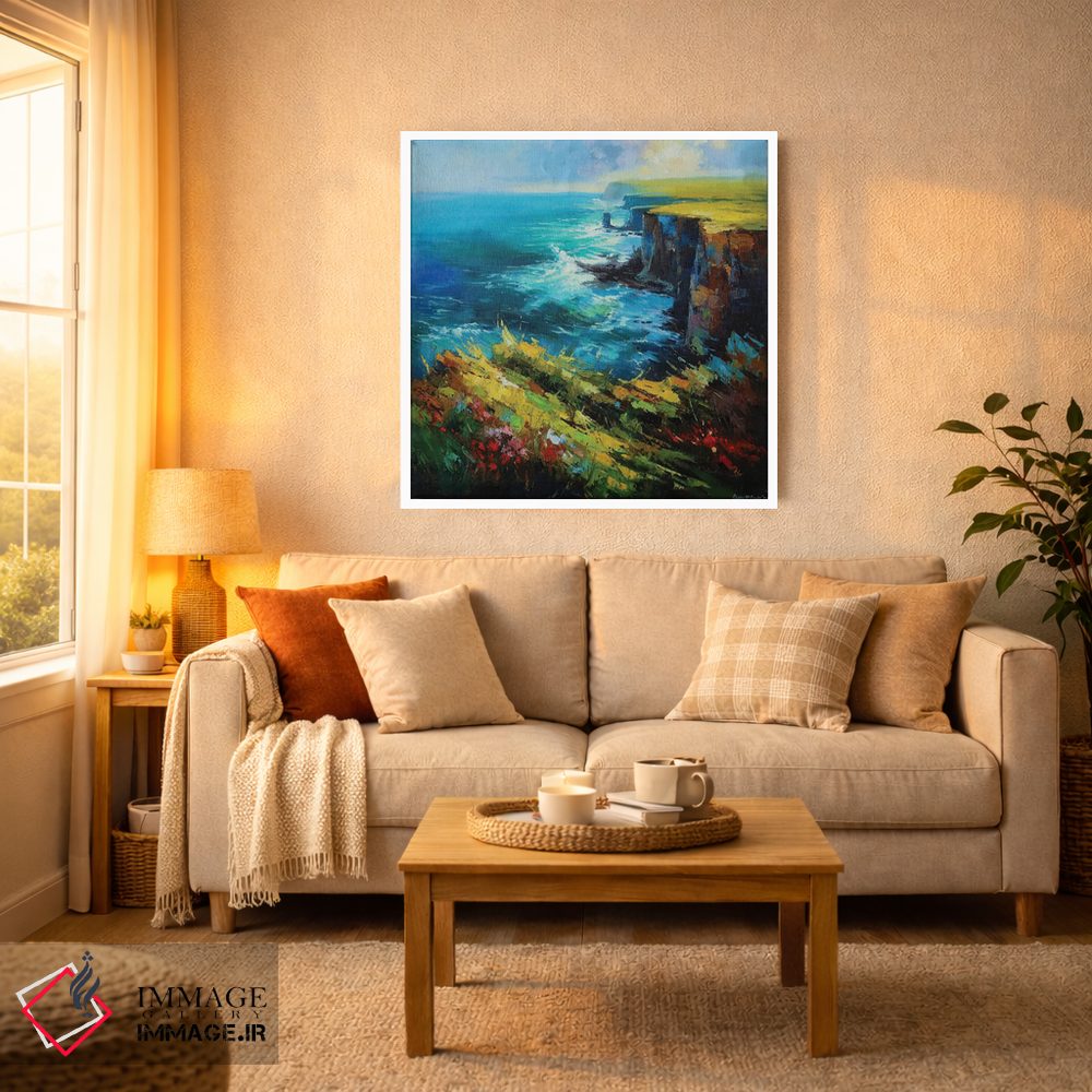 تابلو دکوراتیو Co. Clare, Ireland" بازآفرینی صخره های موهر، شهرستان کلر… اثر کانر مک گوایر - D2W