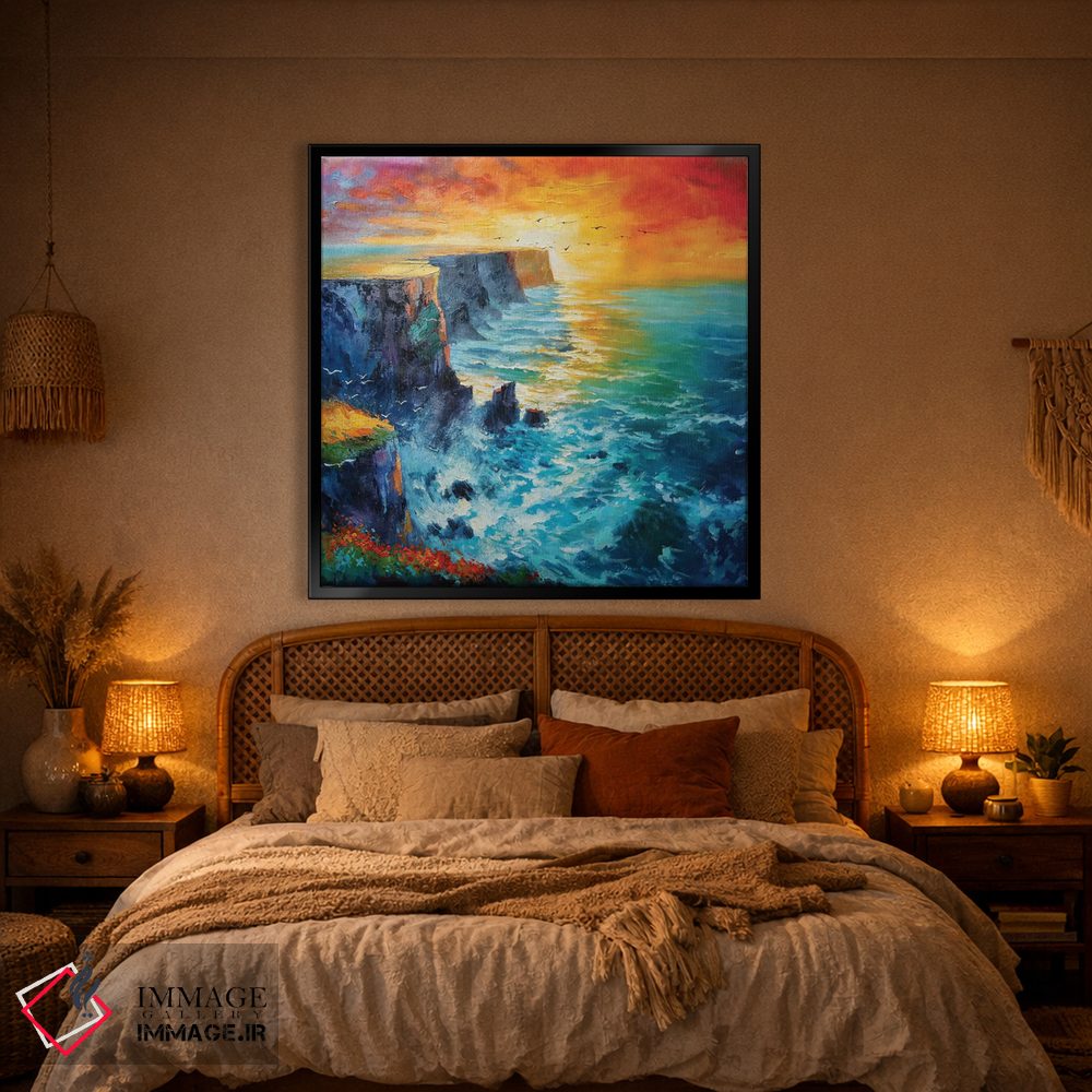 تابلو دکوراتیو غروب با رنگ نارنجی سوخته اثر کانر مک گوایر - D1B