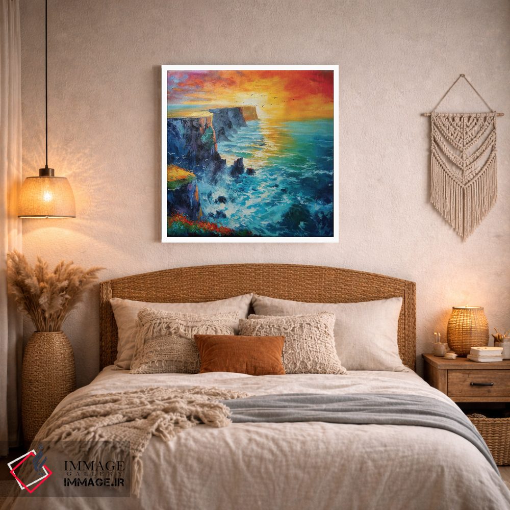 تابلو دکوراتیو غروب با رنگ نارنجی سوخته اثر کانر مک گوایر - D2W