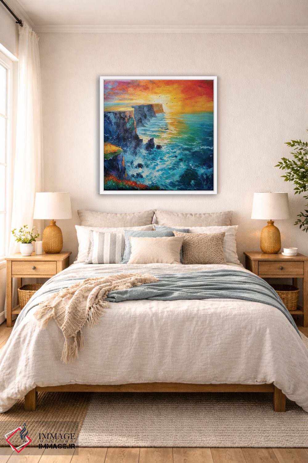 تابلو دکوراتیو غروب با رنگ نارنجی سوخته اثر کانر مک گوایر - D5W