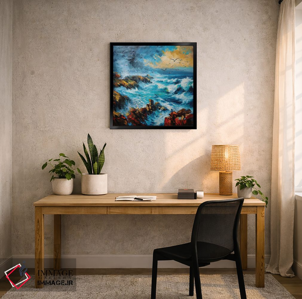 تابلو دکوراتیو County Mayo" مرغان دریایی در طوفان، شهرستان مایو اثر کانر مک گوایر - D5B