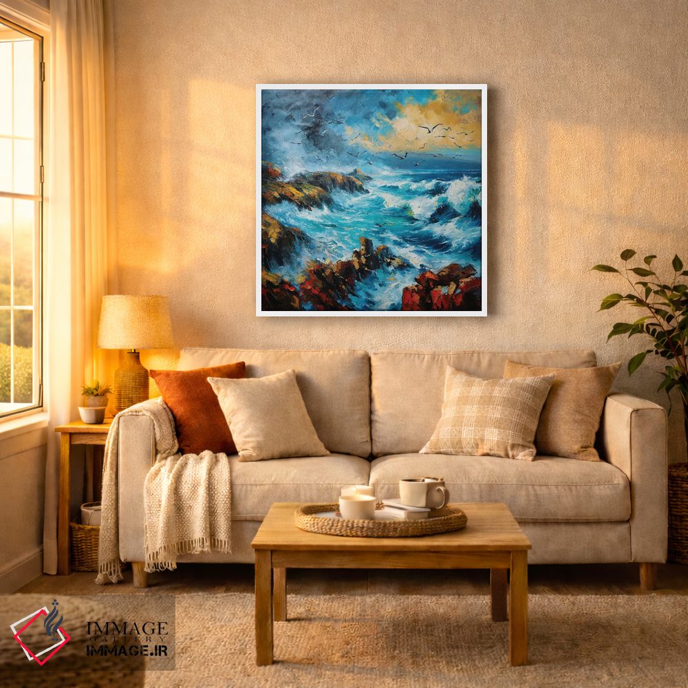 تابلو دکوراتیو County Mayo" مرغان دریایی در طوفان، شهرستان مایو اثر کانر مک گوایر - D4W