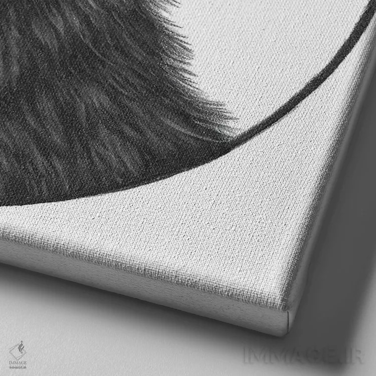 تابلو دکوراتیو خرس کلرادو اثر مندی هک - نمای نزدیک بافت بوم