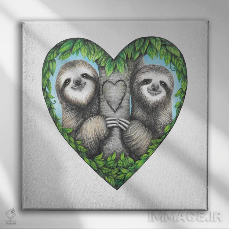 تابلو دکوراتیو عشق تنبل اثر مندی هک - نمای روبهرو روی دیوار