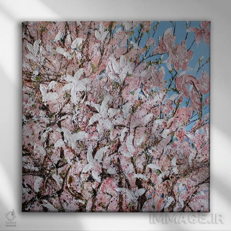 تابلو دکوراتیو ماگنولیا اثر مارتینا هارتوش - نمای روبهرو روی دیوار