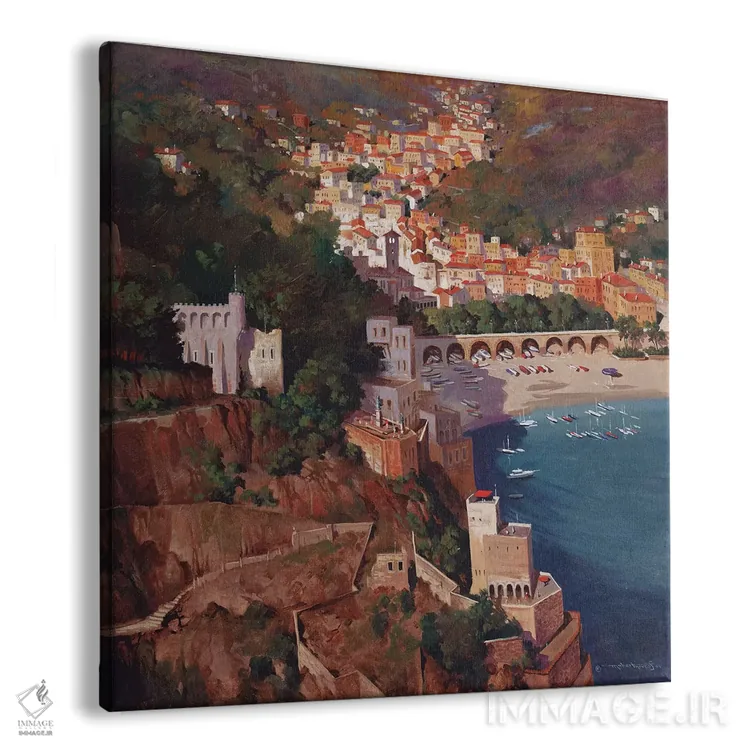 تابلو دکوراتیو سواحل ایتالیا اثر ماهر مرکوس - نمای پرسپکتیو محصول