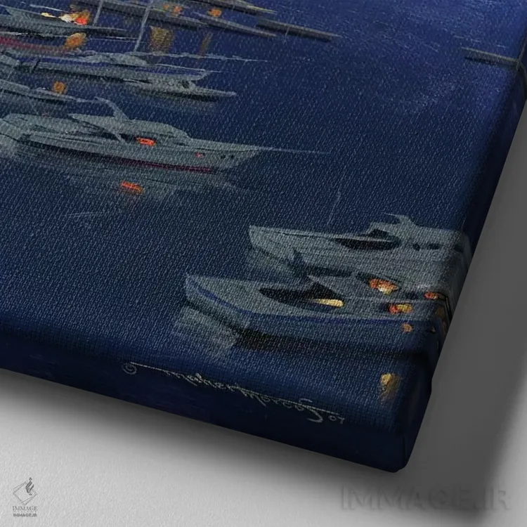 تابلو دکوراتیو درخشش آمالفی اثر ماهر مرکوس - نمای نزدیک بافت بوم