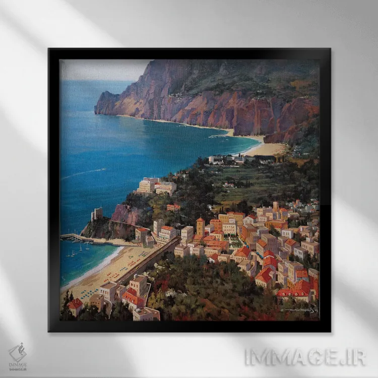 تابلو دکوراتیو مونتروسو آل ماره اثر ماهر مرکوس - نمای قابدار مشکی