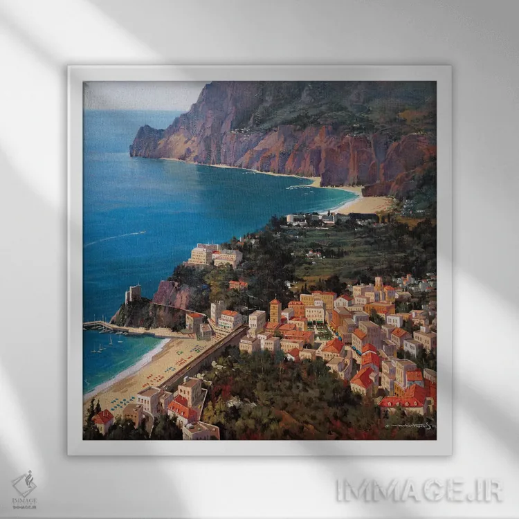 تابلو دکوراتیو مونتروسو آل ماره اثر ماهر مرکوس - نمای قابدار سفید