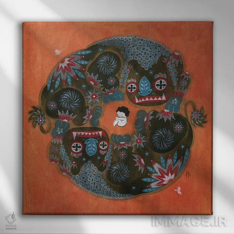 تابلو دکوراتیو برکت های سنتی اثر مارتین هسو - نمای روبهرو روی دیوار