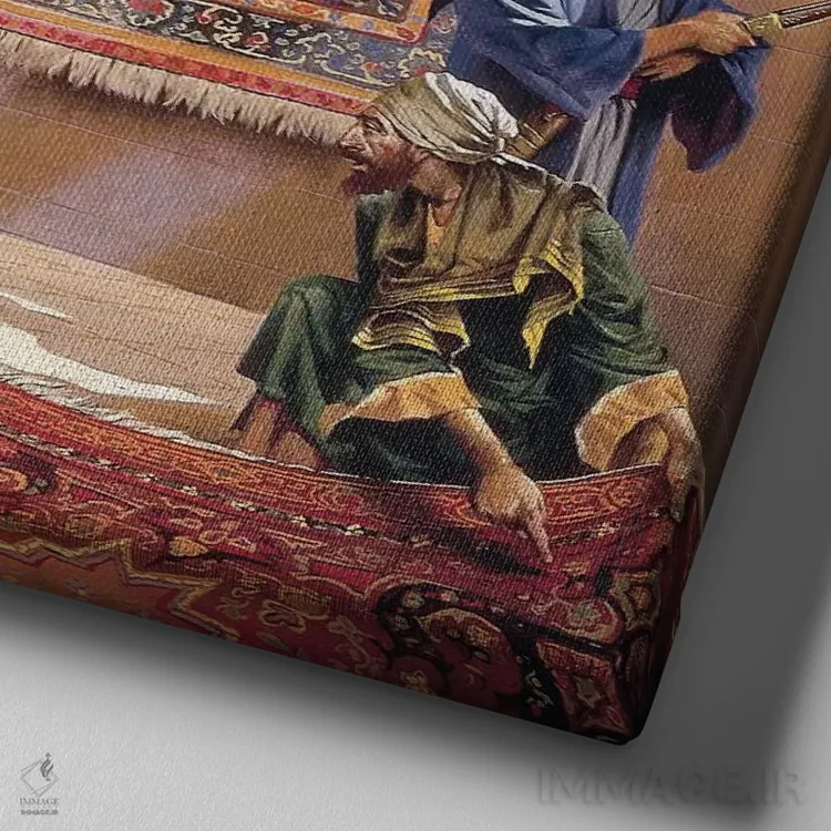 تابلو دکوراتیو راگمرچ اثر ماهر مرکوس - نمای نزدیک بافت بوم