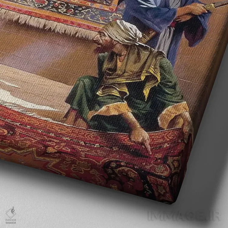 تابلو دکوراتیو راگمرچ اثر ماهر مرکوس - نمای نزدیک بافت بوم
