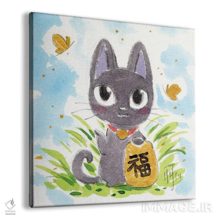 تابلو دکوراتیو گربه خوش شانس اثر مارتین هسو - نمای پرسپکتیو محصول