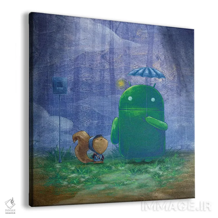 تابلو دکوراتیو باران ربات اثر مارتین هسو - نمای پرسپکتیو محصول