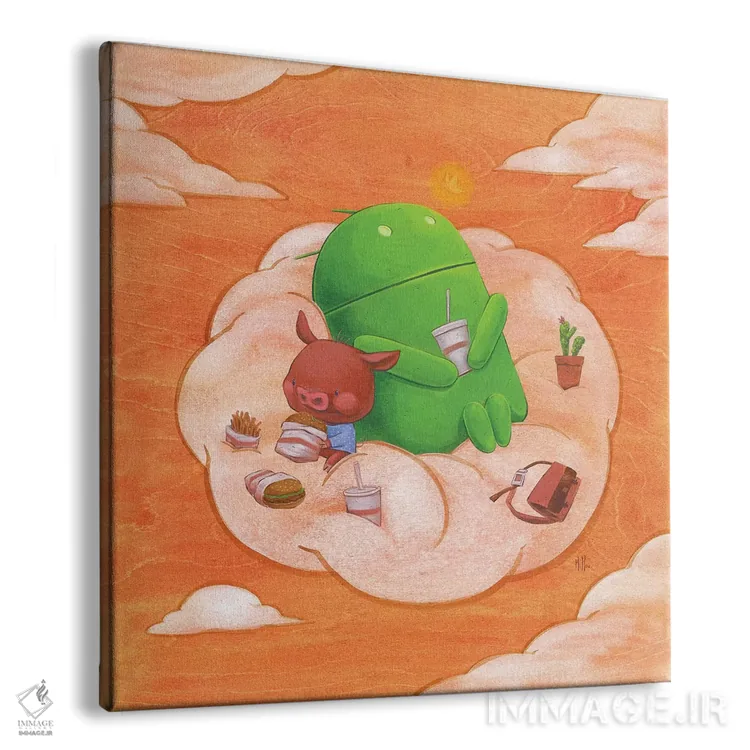 تابلو دکوراتیو خوک ربات اثر مارتین هسو - نمای پرسپکتیو محصول