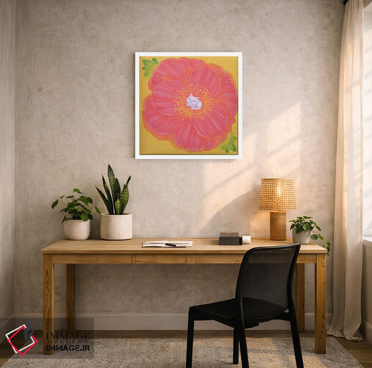 تابلو دکوراتیو گربه سفید و شقایق اثر مارتین هسو - D4W