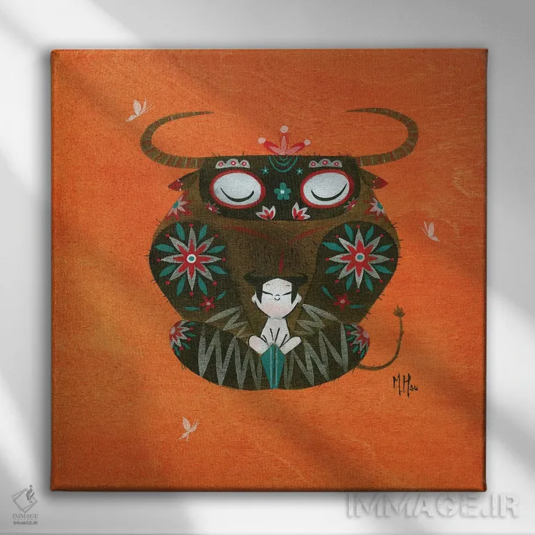 تابلو دکوراتیو مینوتور اثر مارتین هسو - نمای روبهرو روی دیوار