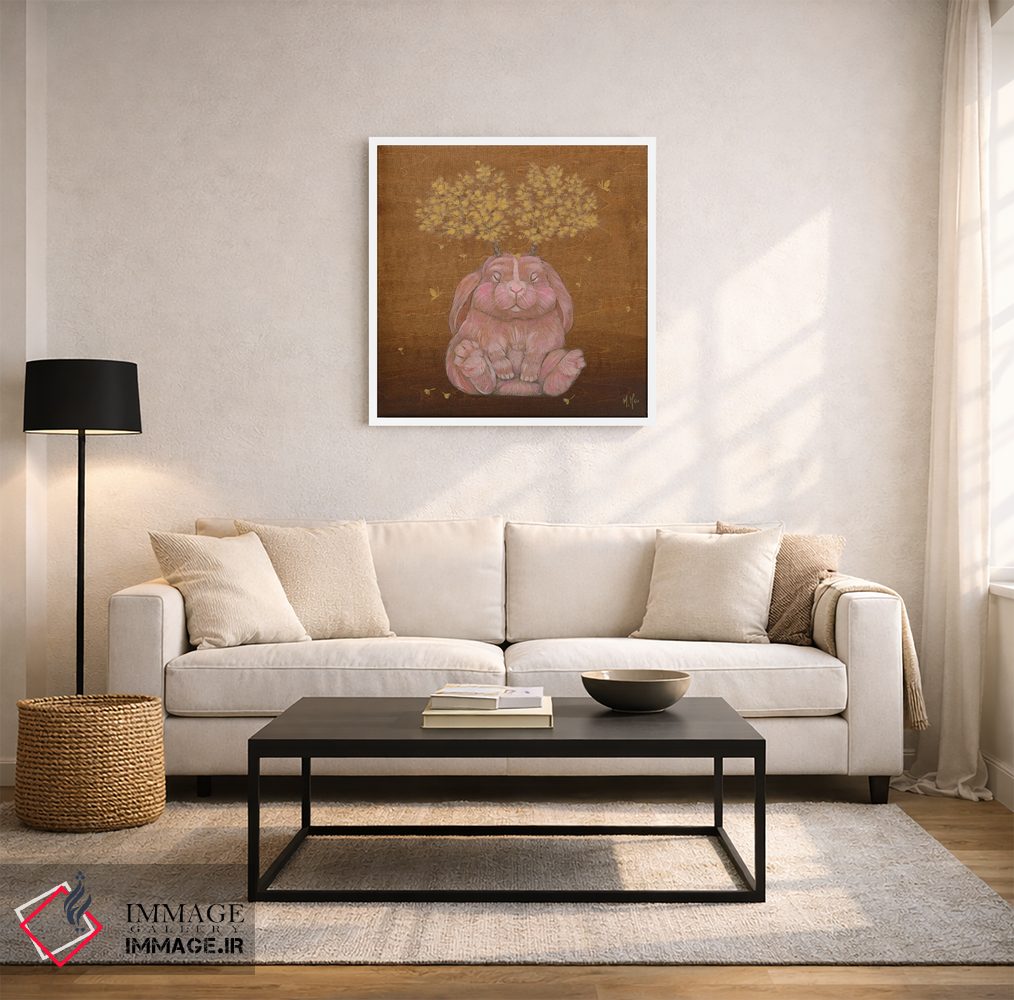 تابلو دکوراتیو بچه خرگوش جکالوپ و درخت جینکو اثر مارتین هسو - D2W