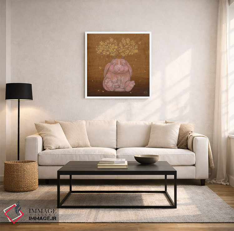 تابلو دکوراتیو بچه خرگوش جکالوپ و درخت جینکو اثر مارتین هسو - D2W