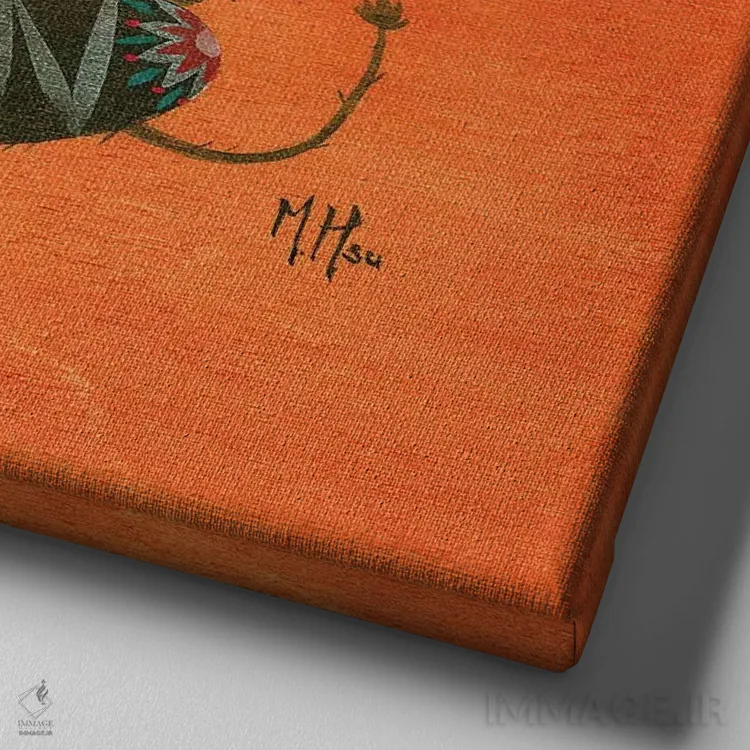 تابلو دکوراتیو مینوتور اثر مارتین هسو - نمای نزدیک بافت بوم